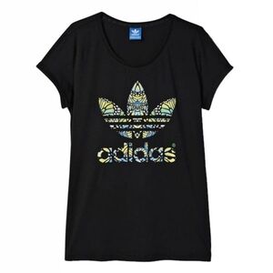 ADIDAS - Rare Jardim Agharta Butterfly Trefoil Logo Black Graphic T-Shirt Size L